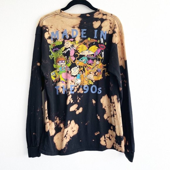 Nickelodeon Men's T Shirt Rugrats SpongeBob Made in The 90's Tie Dye Tee Graphic - Picture 1 of 11